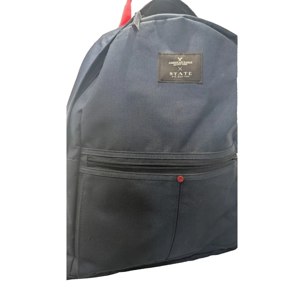 American Eagle Outfitters Backpack Navy Blue Red School Hiking Dayback  College